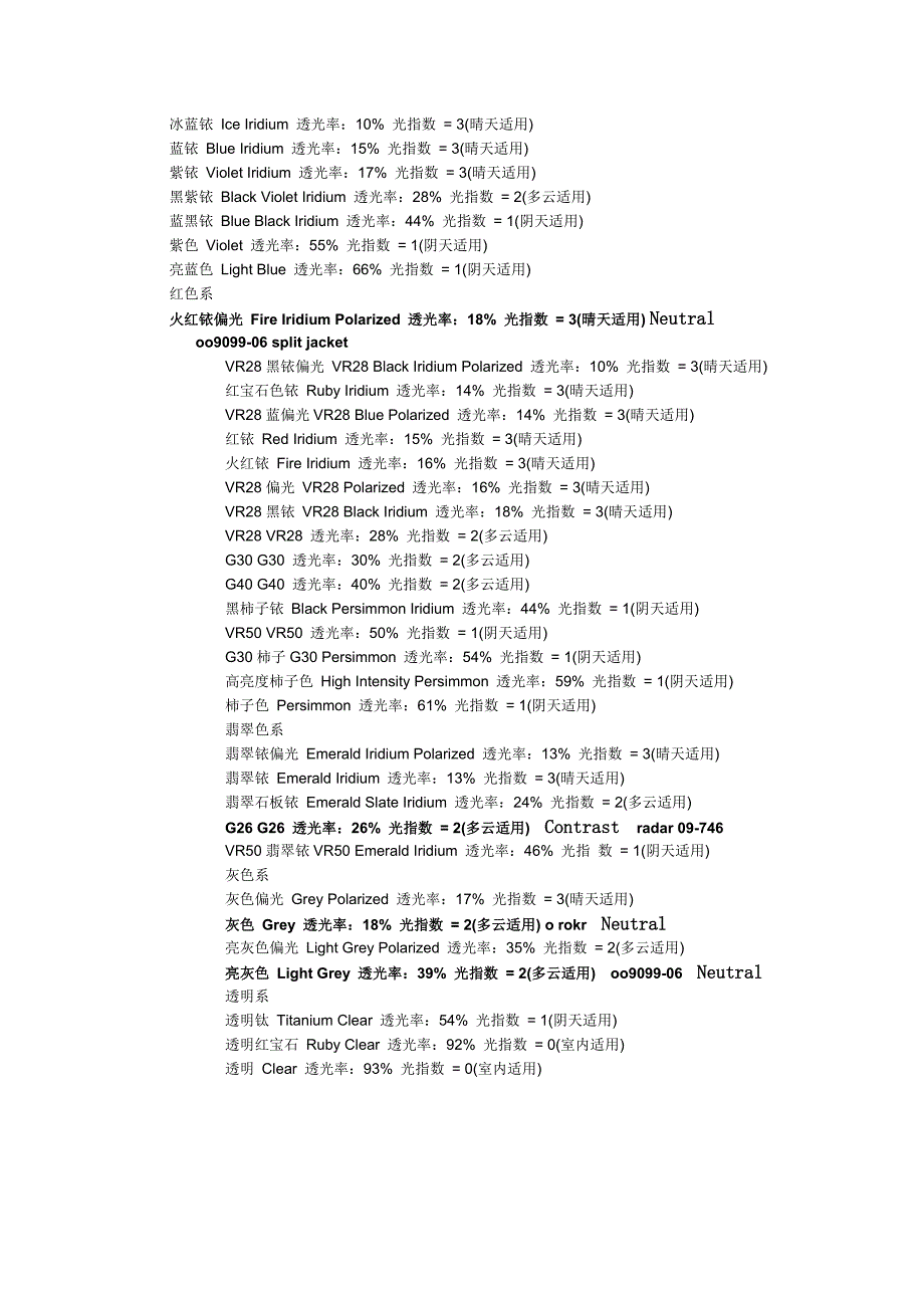 OAKLEY太阳镜分类以及镜片性能.doc_第4页