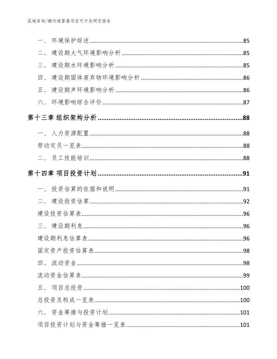 潮州避雷器项目可行性研究报告_范文参考_第5页