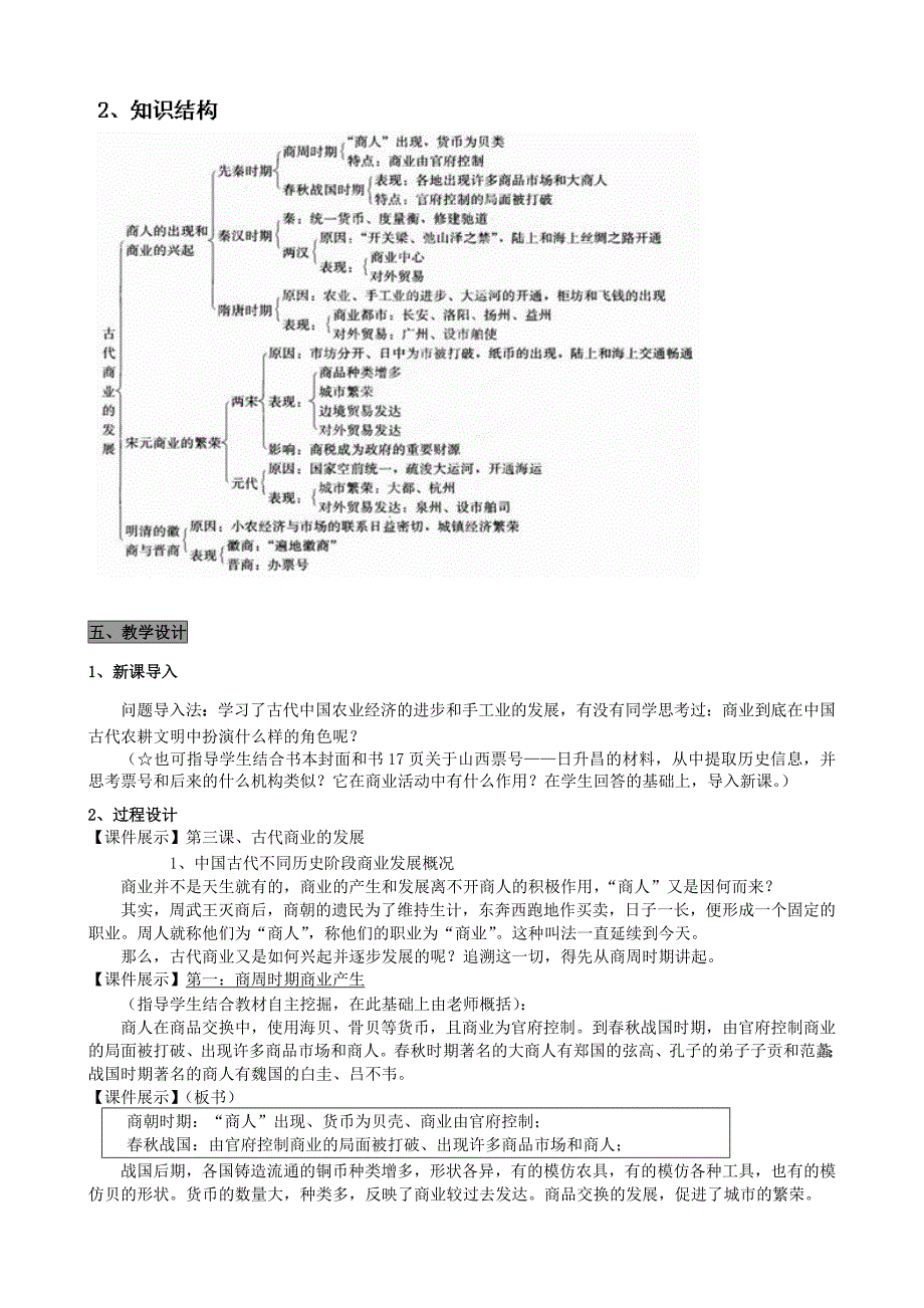 2022年高中历史 第3课 古代商业的发展教案 新人教版必修2_第2页