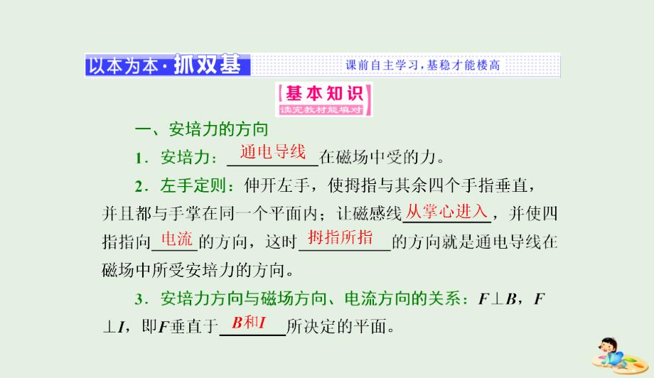 山东省专用高中物理第三章磁场第4节通电导线在磁场中受到的力课件新人教版选修310412329_第2页