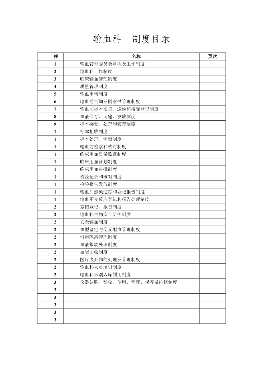 最新输血科工作制度汇编_第1页