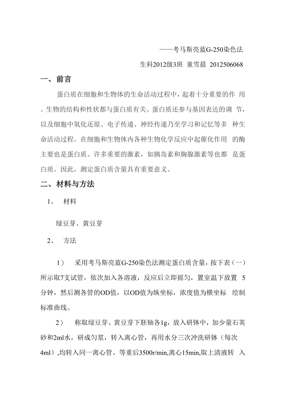 豆芽中蛋白质含量的测定_第1页