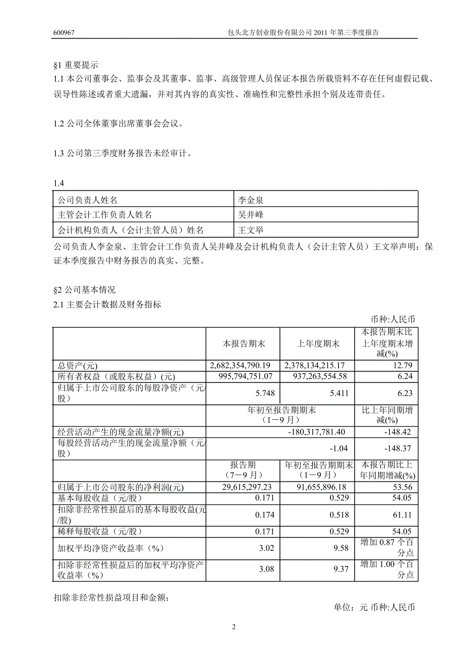 600967北方创业第三季度季报_第3页