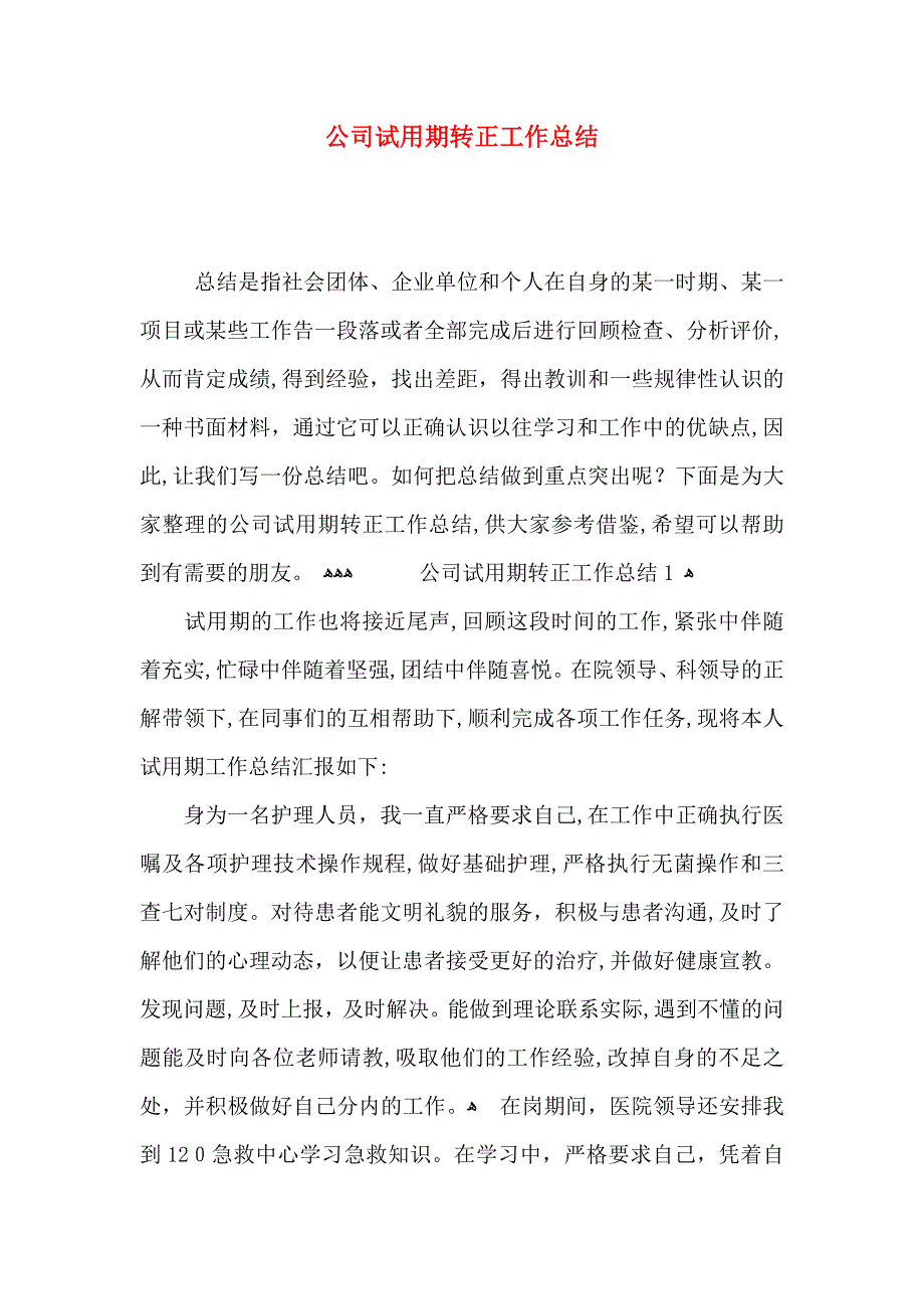 公司试用期转正工作总结_第1页