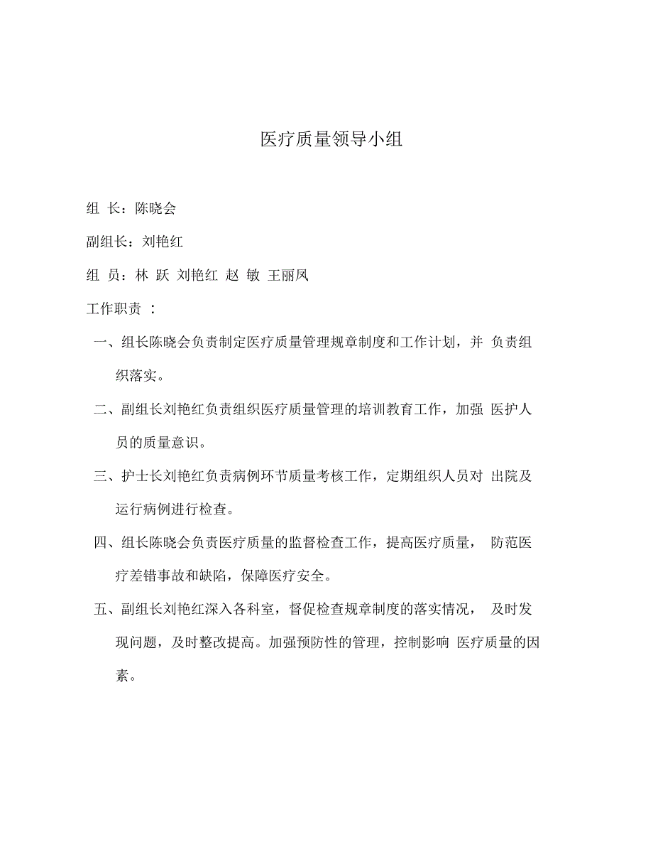 最新医院医疗质量管理的七个领导小组及工作职责资料_第2页