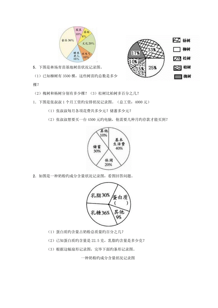 扇形统计图练习题_第3页