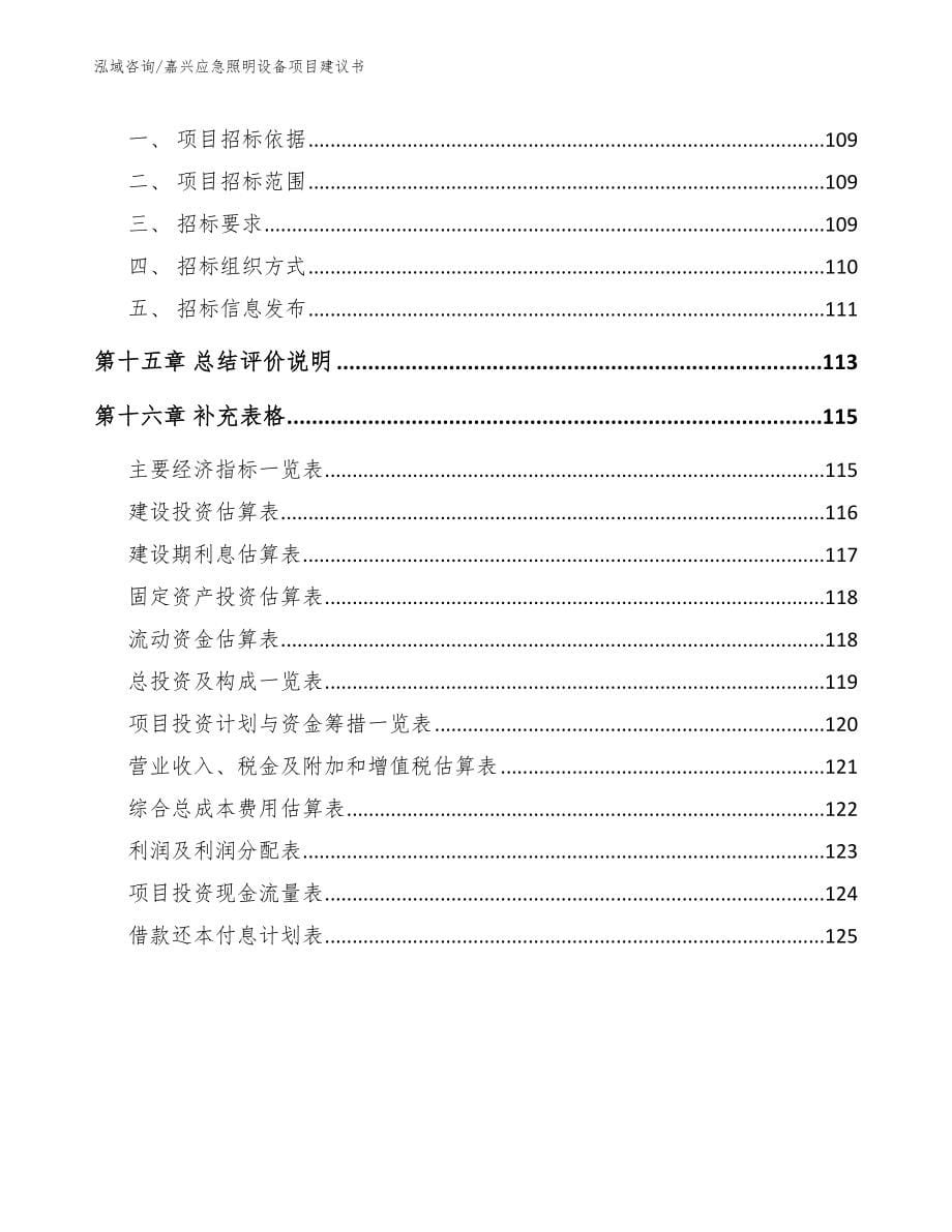 嘉兴应急照明设备项目建议书范文模板_第5页