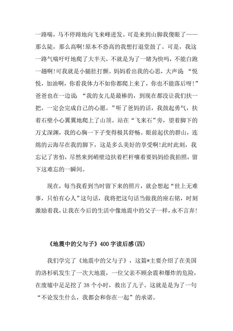 《地震中的父与子》读后感读书心得400字五篇_第5页