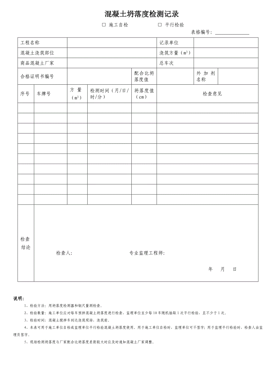 市政工程实测实量表格_第1页