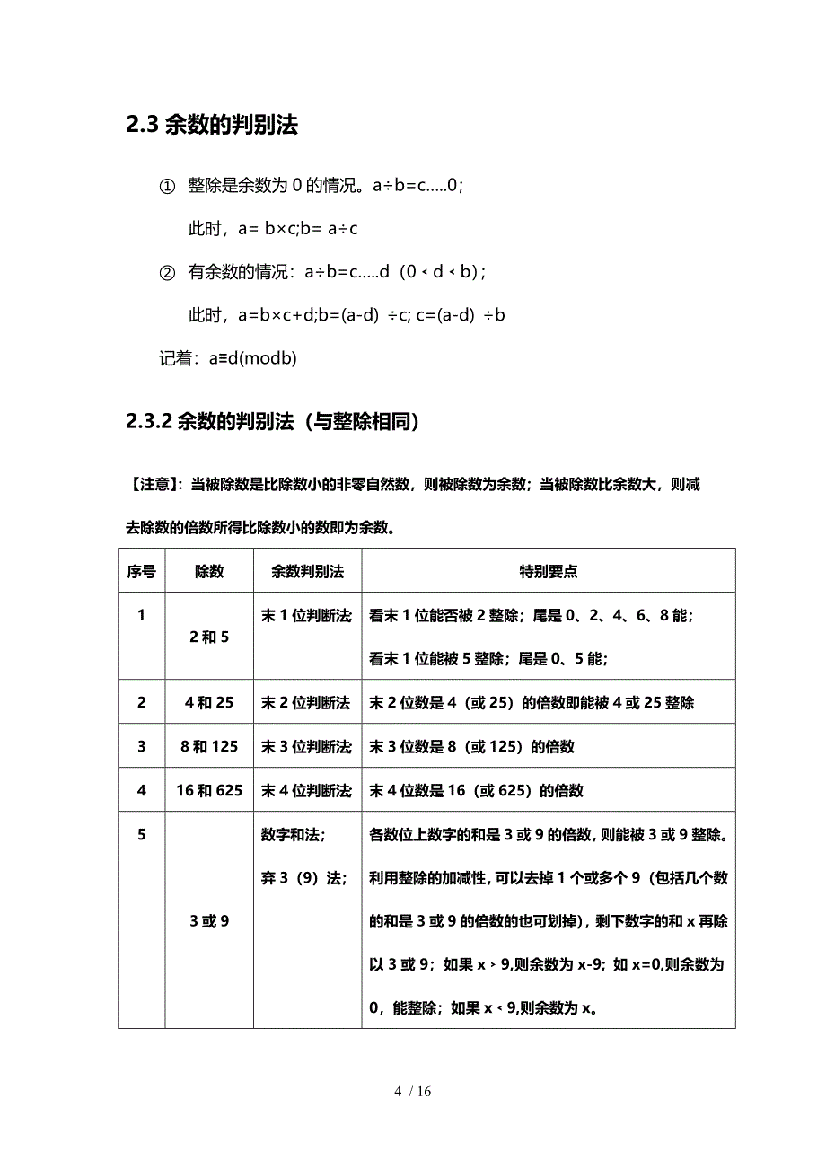 小奥数论1-整除和余数知识点总结归纳及经典例题_第4页