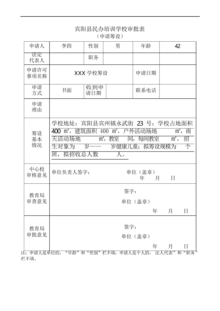 民办培训学校筹设申请书_第2页