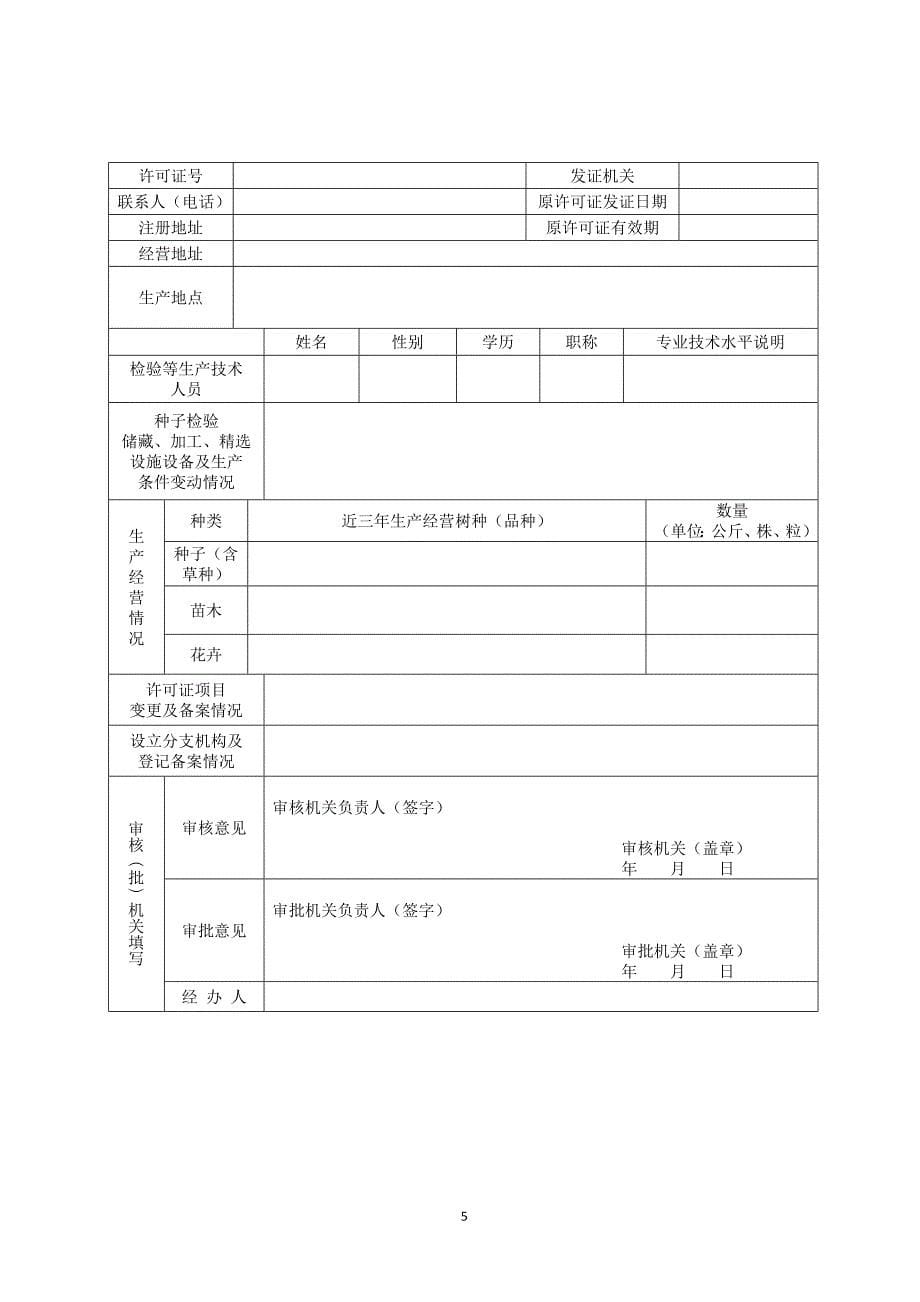 精品资料（2021-2022年收藏）林木种子生产经营许可证申请表空白表格_第5页