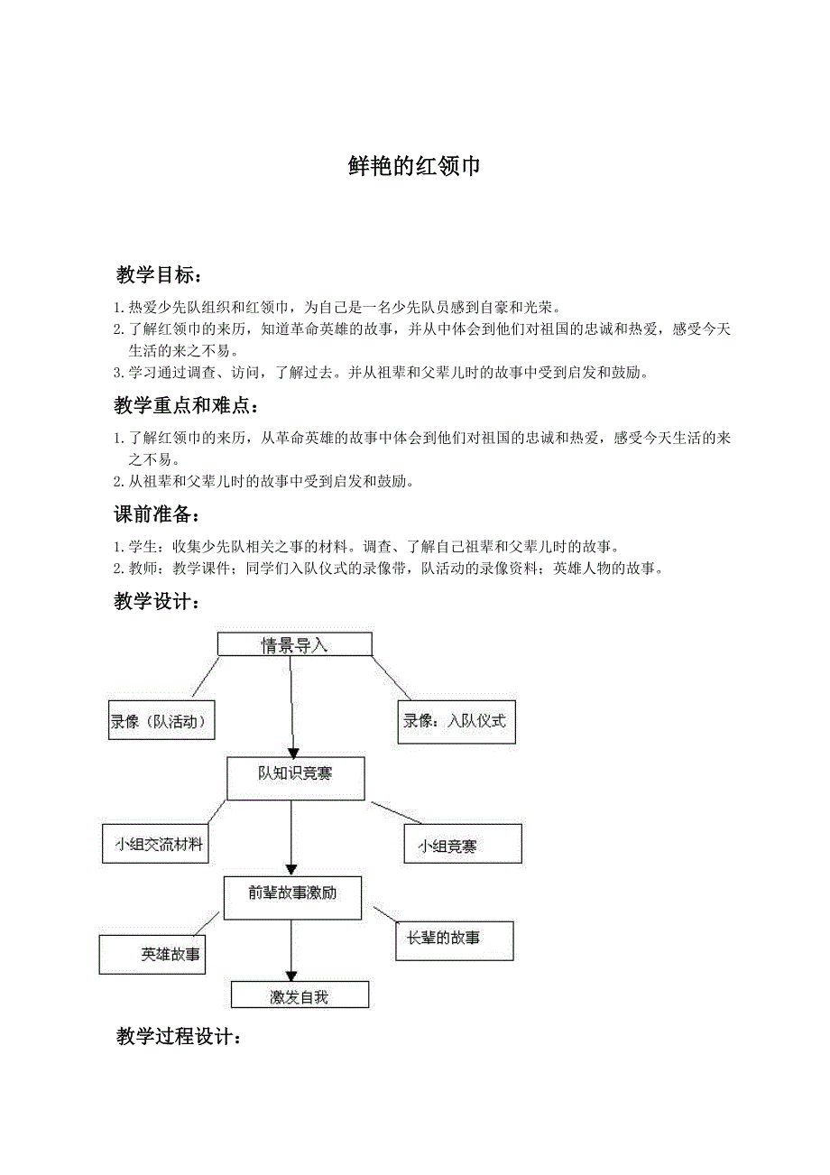 （人教新课标）二年级品德与生活下册教案 鲜艳的红领巾_第1页