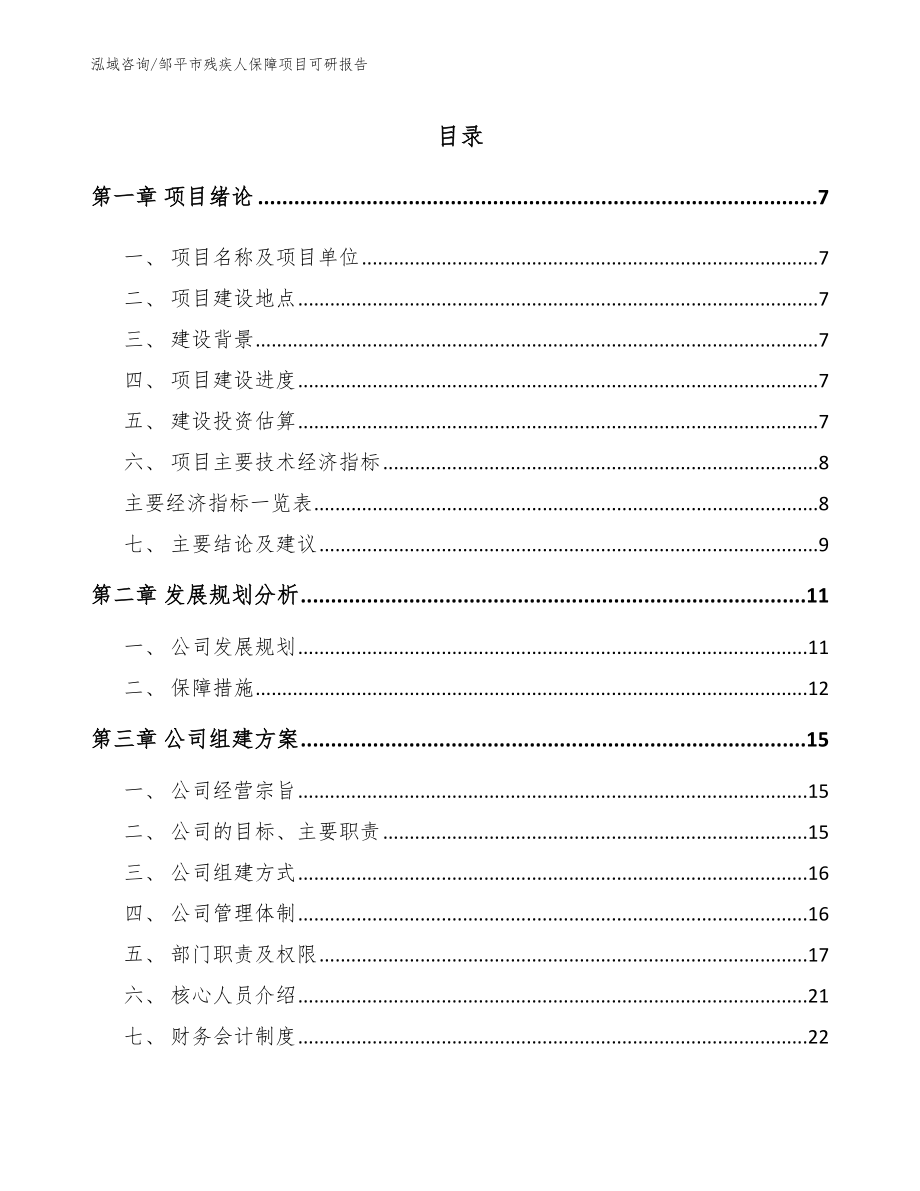 邹平市残疾人保障项目可研报告_范文_第2页