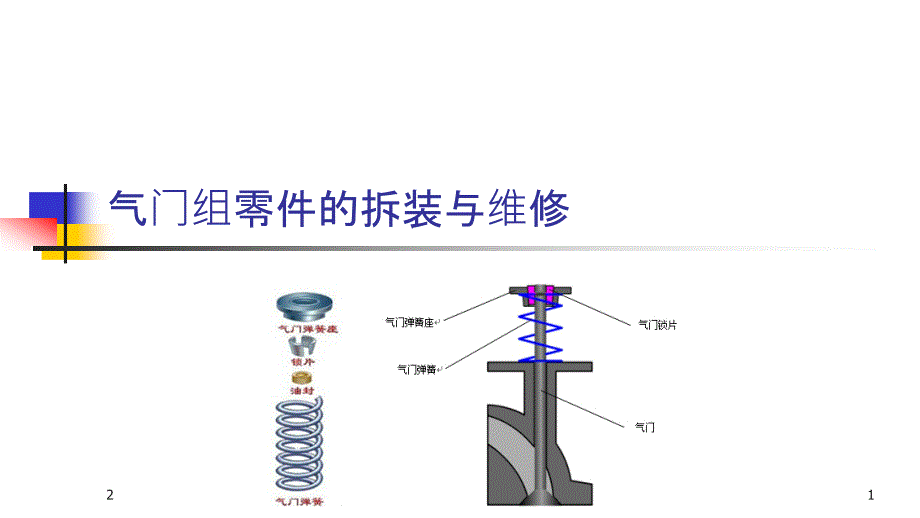 汽油机气门组零件的拆装与维修课堂PPT_第1页