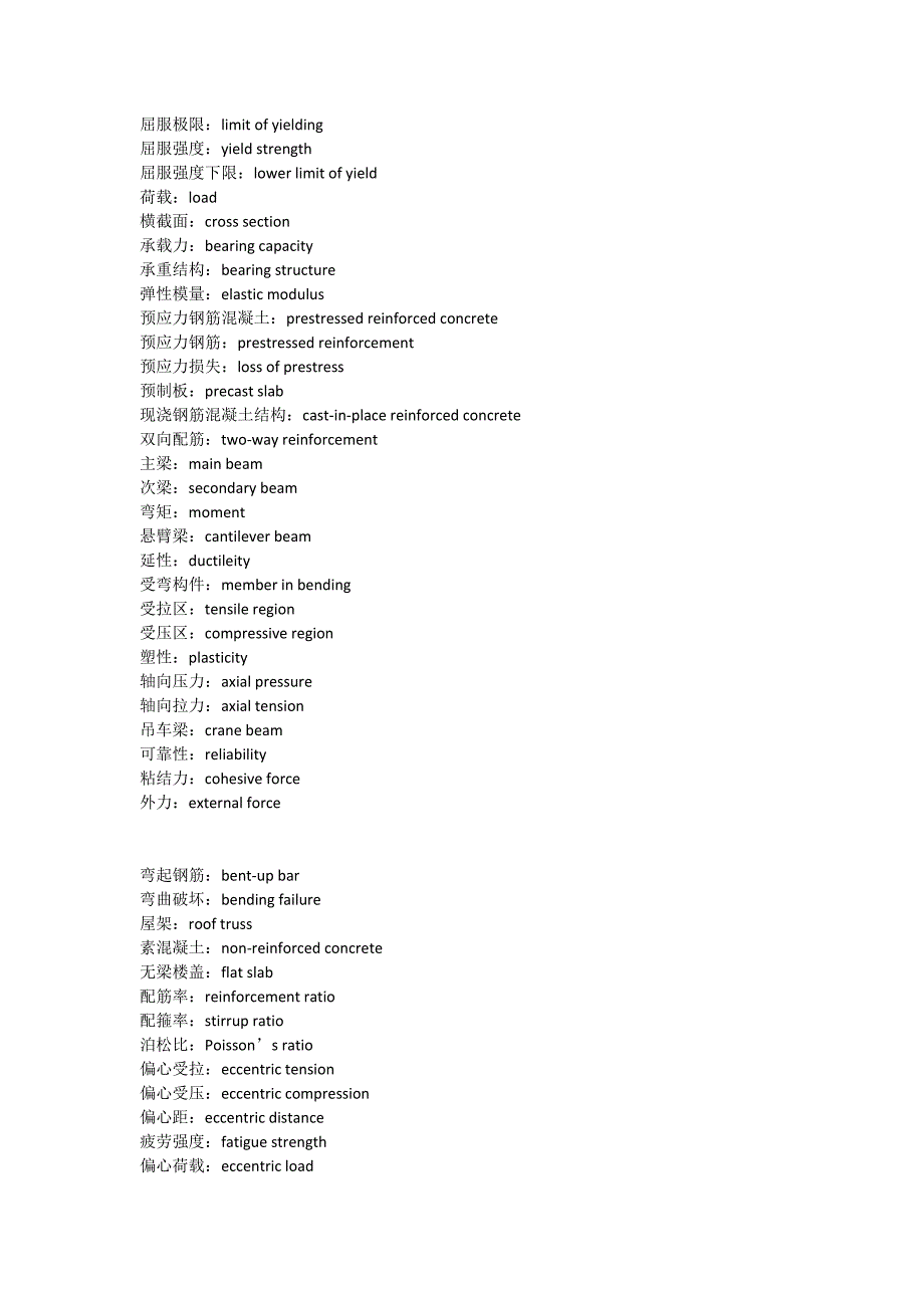 建筑专业土木工程词汇及术语中英文对照_第2页