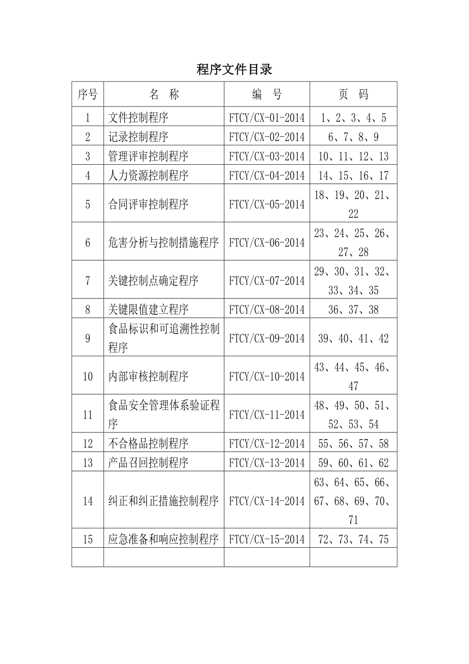 食品安全质量程序文件_第2页