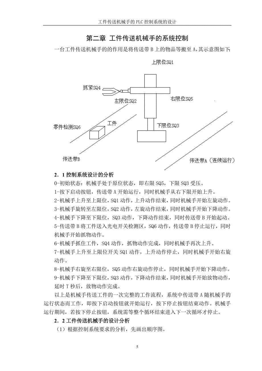 工件传送机机械手的PLC控制系统的设计_第5页