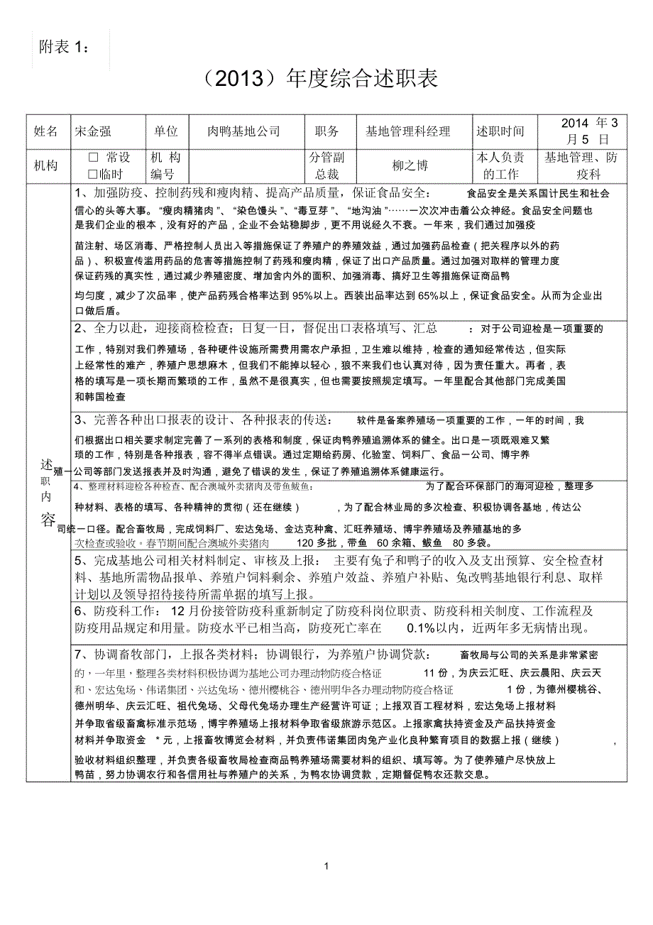 宋金参考资料强2013年度综合述职表_第1页