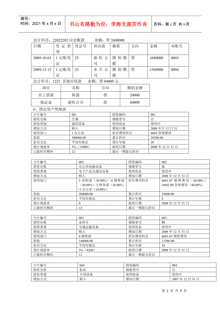 电算化原题1宏辉公司电子版_第2页