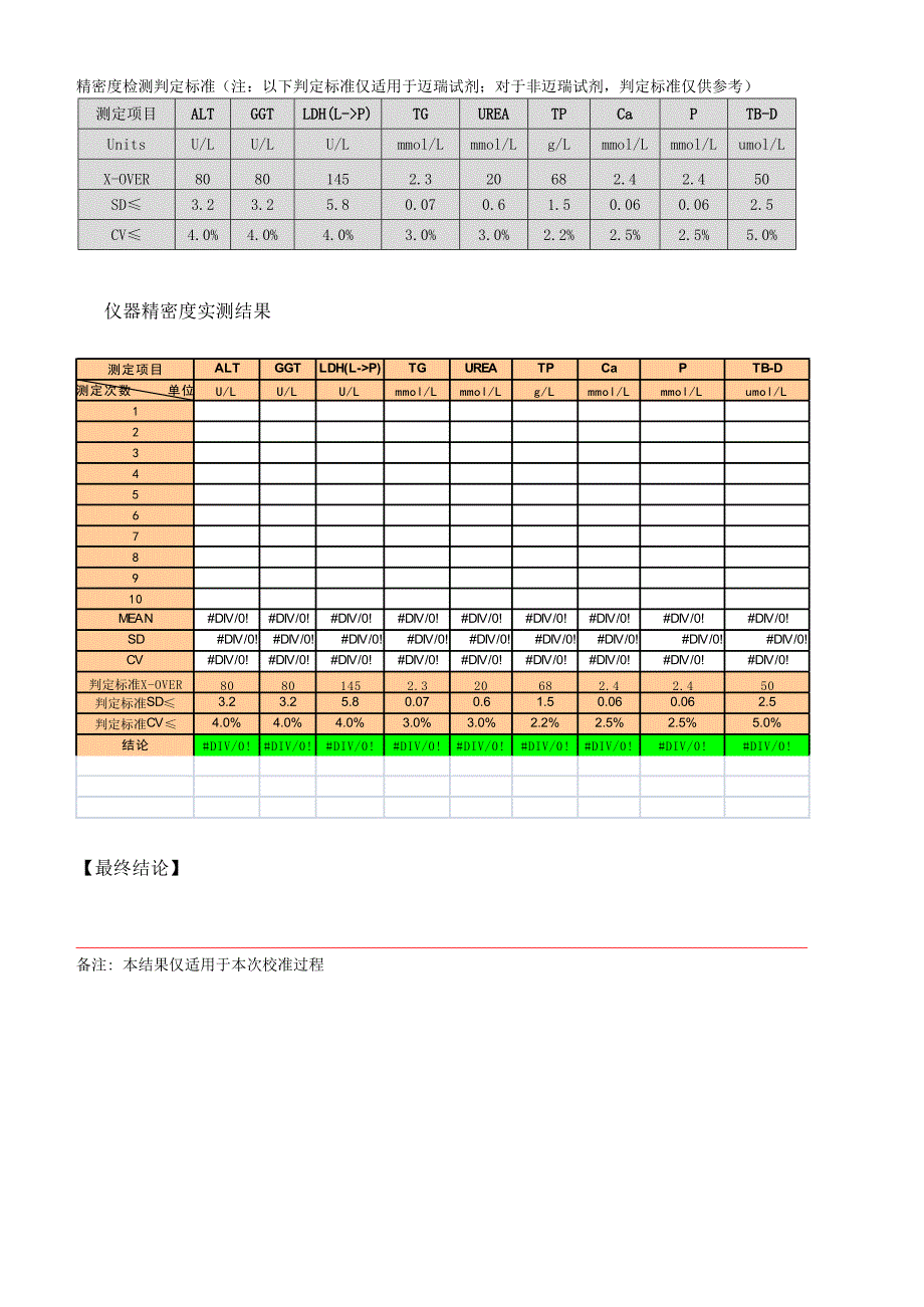 BS430全自动生化仪装机校准报告_第3页