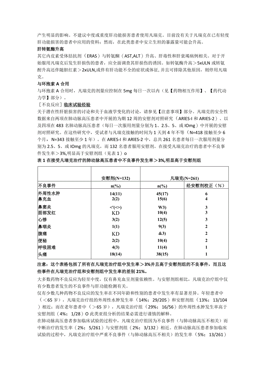 安立生坦片（凡瑞克）中文说明书_第2页