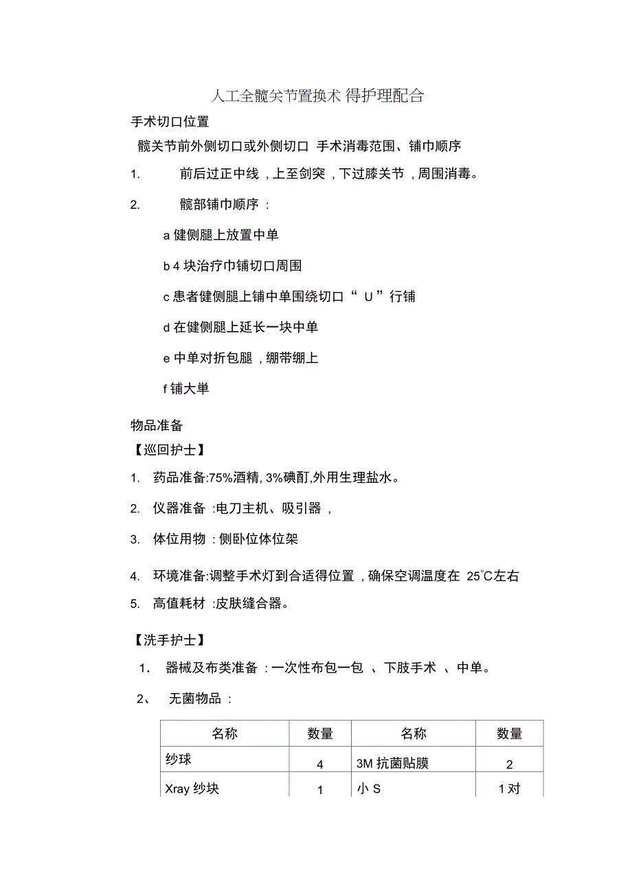人工全髋关节置换术的护理配合_第1页