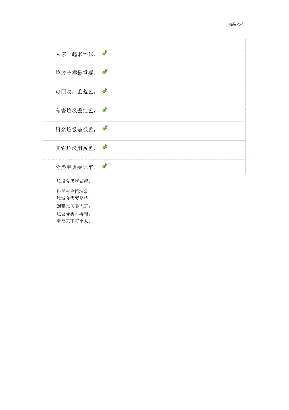 垃圾分类儿歌_第1页