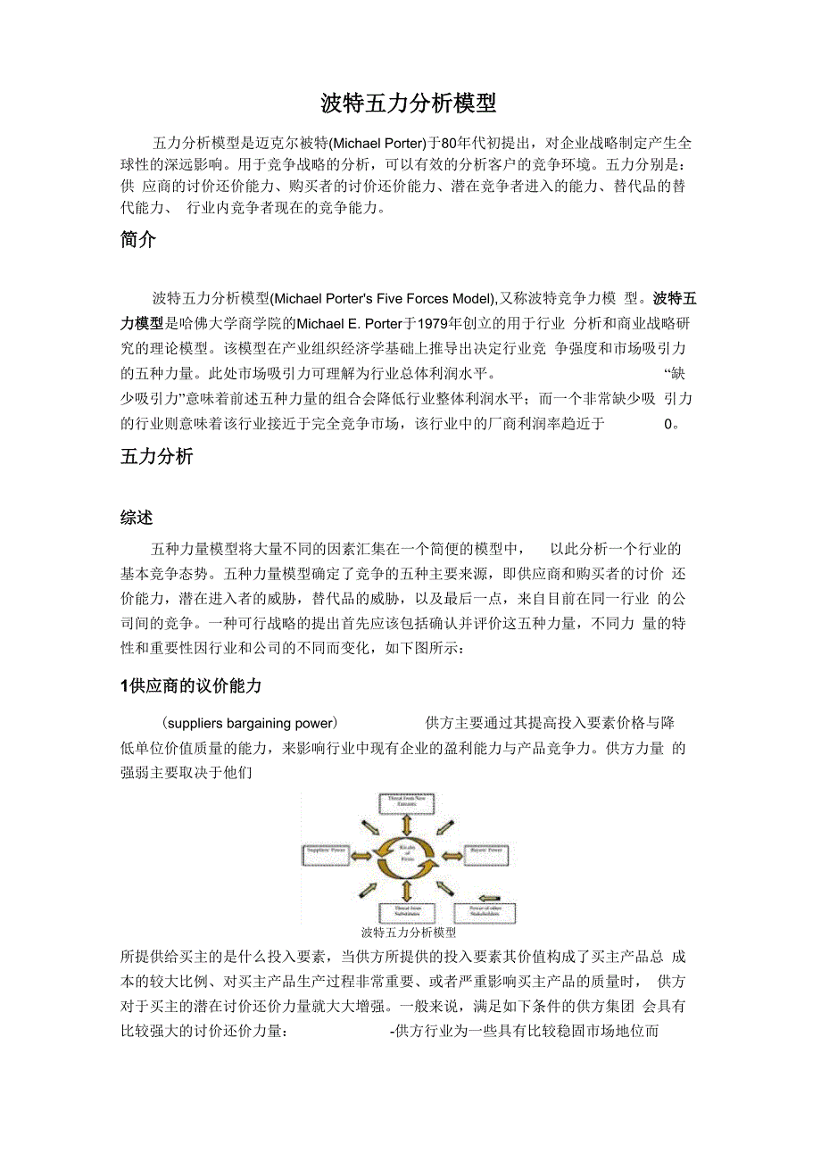 波特五力分析模型_第1页