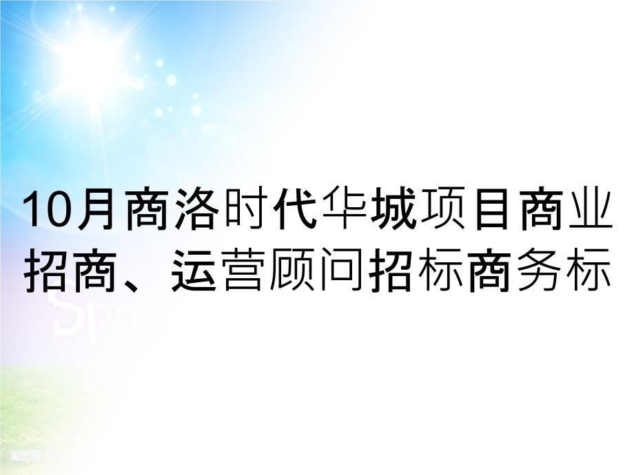 10月商洛时代华城项目商业招商运营顾问招标商务标_第1页