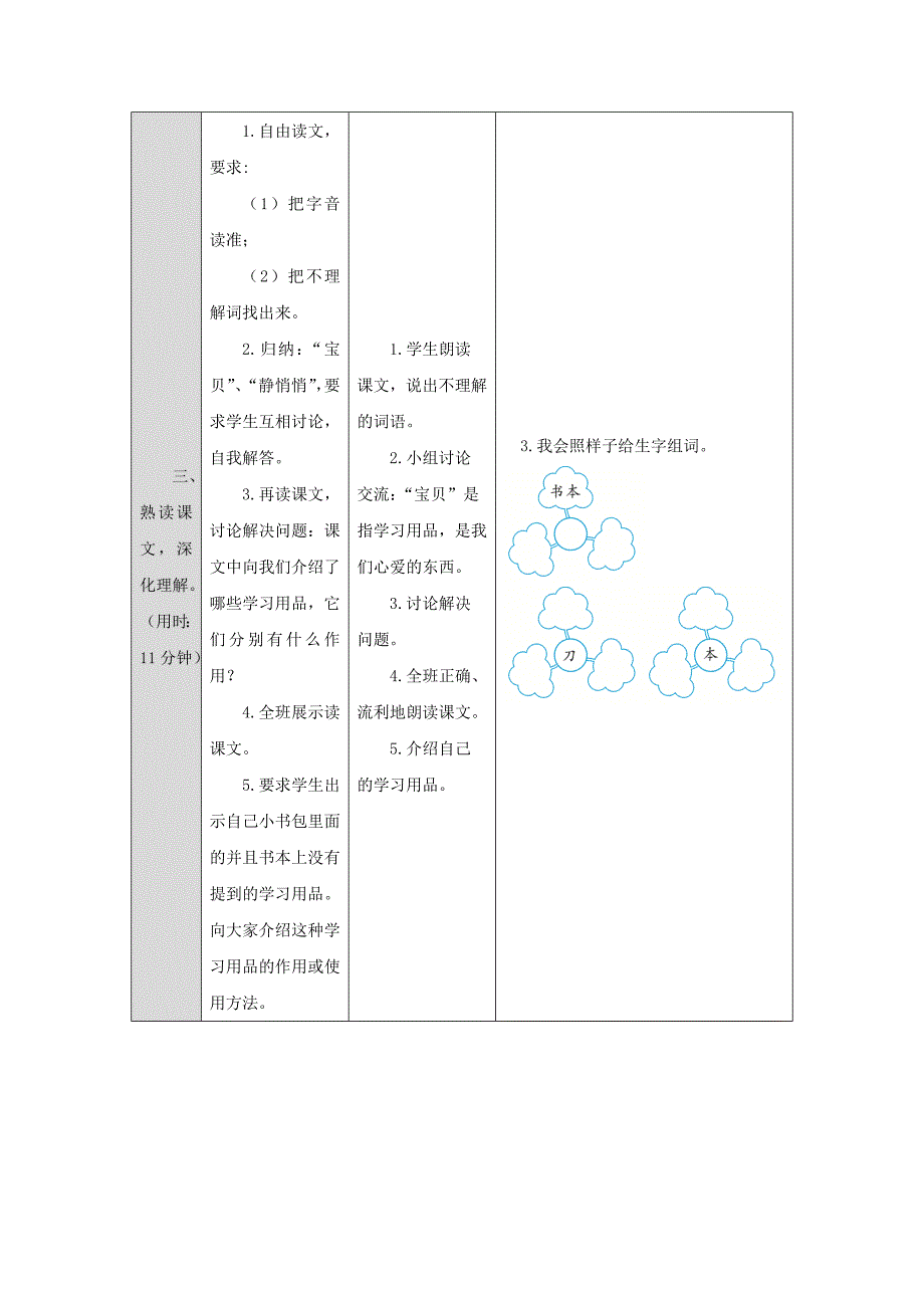 一年级语文上册识字二8小书包导学案无答案新人教版新人教版小学一年级上册语文学案_第3页