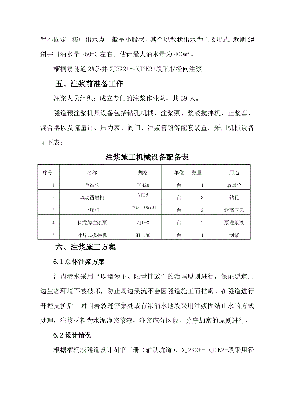 榴桐寨隧道2#斜井径向注浆施工方案_第3页