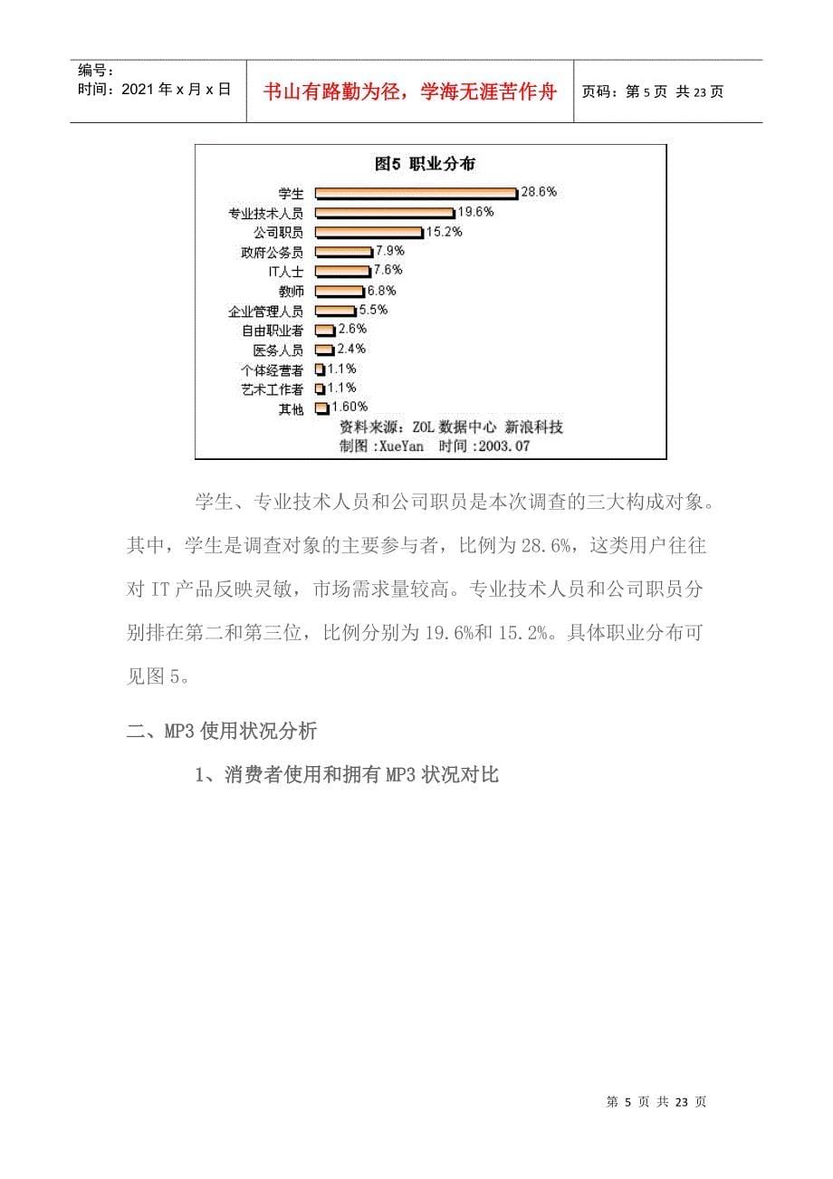 某年MP产品消费行为分析报告_第5页