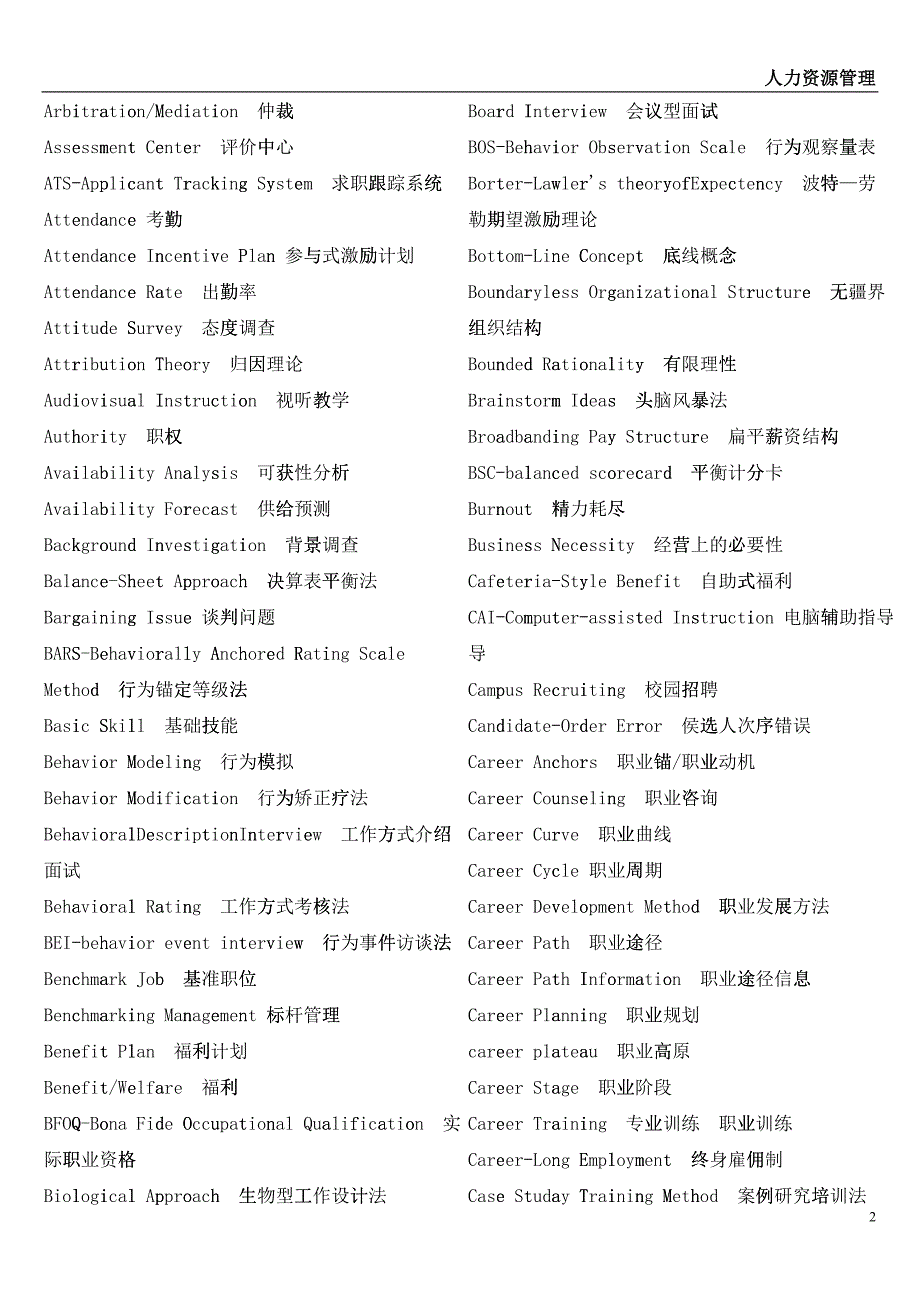 外企必备人力资源英语_第2页