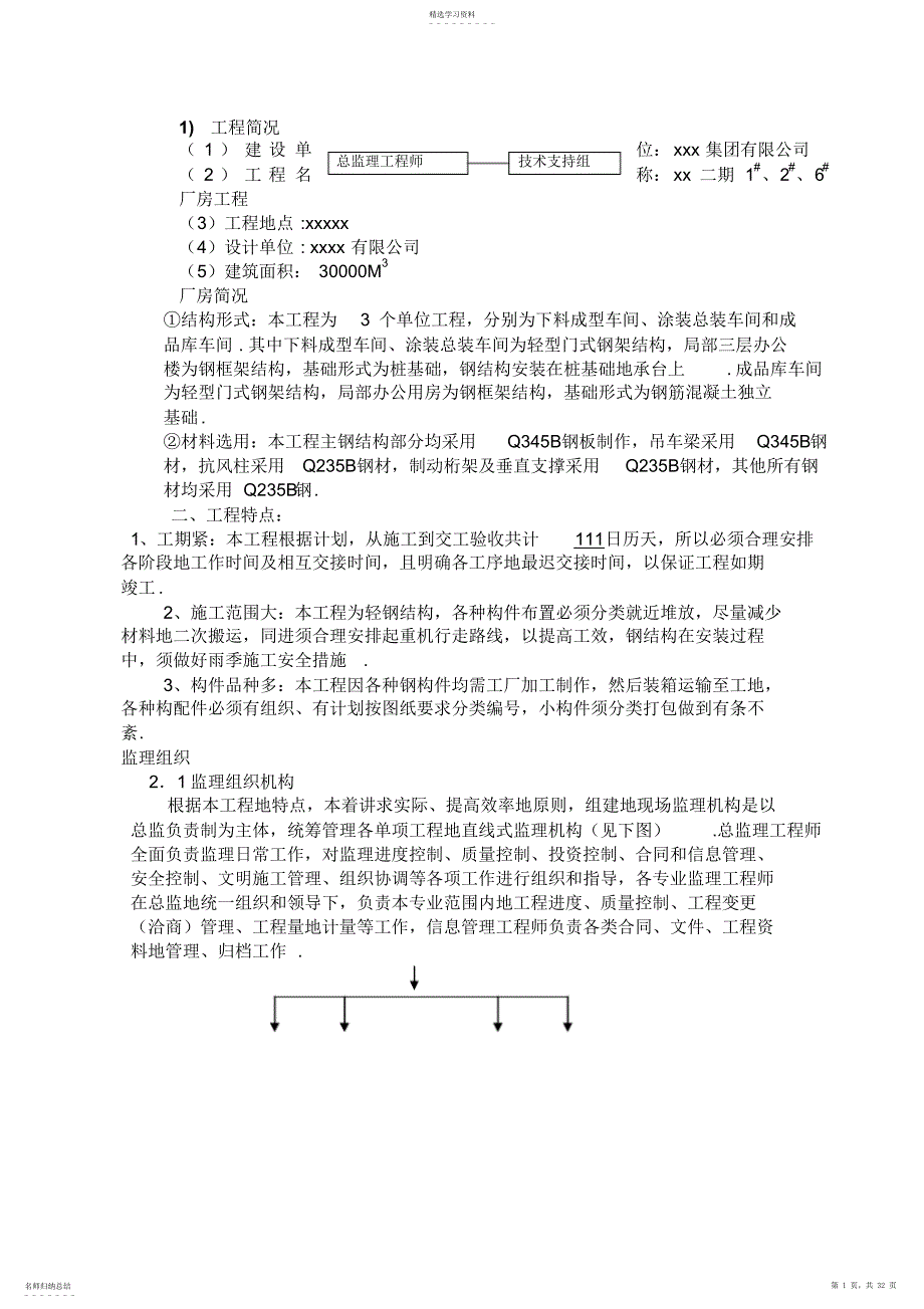 2022年钢结构厂房监理规划rr_第1页