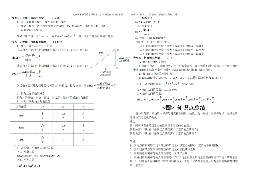 (完整)初中几何知识点总结非常全-推荐文档.doc_第4页