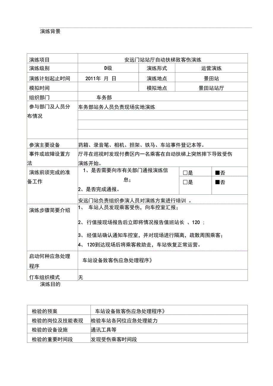 安远门站自动扶梯伤客应急处理演练方案_第3页