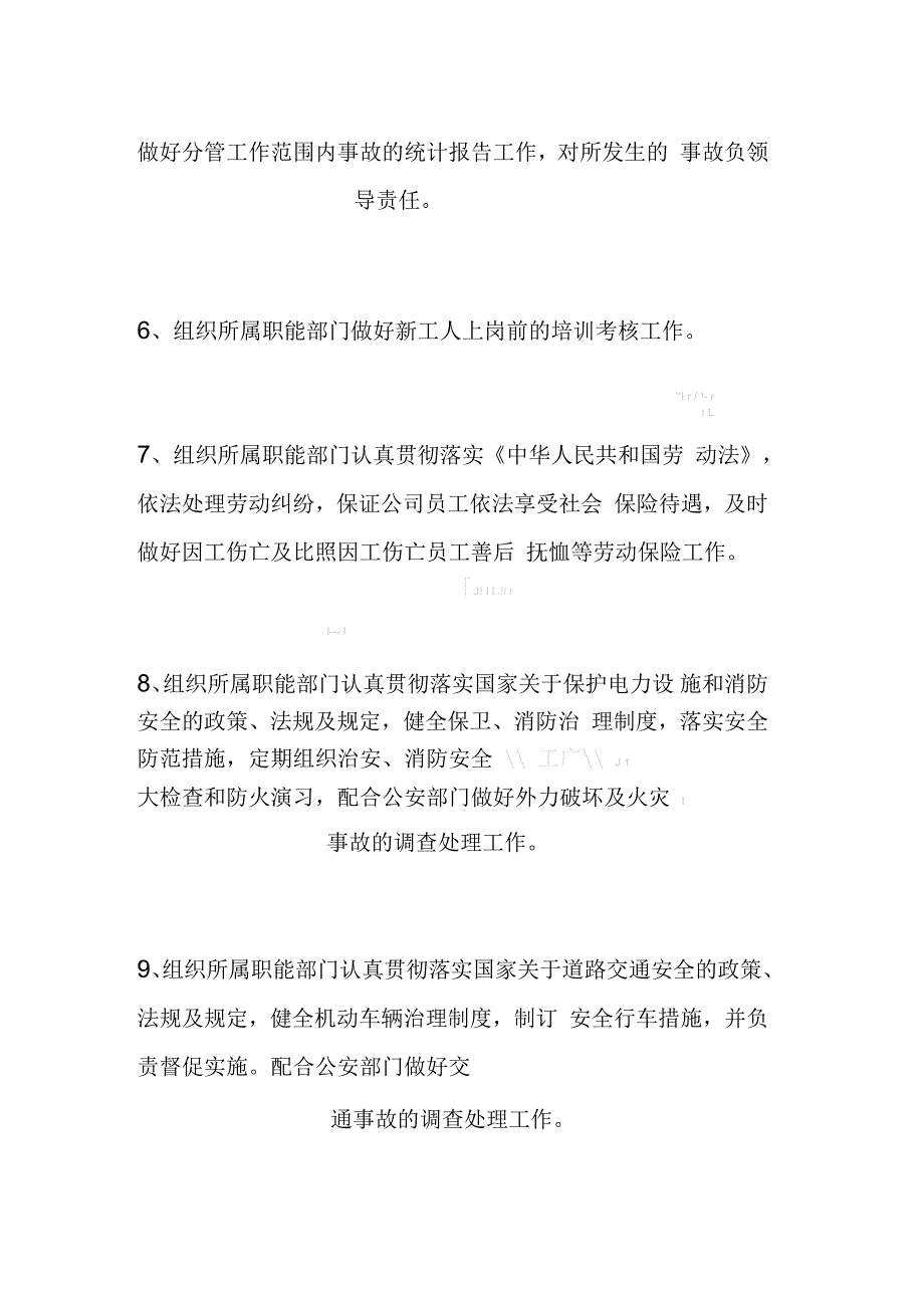 电力企业安全生产责任制标准——副总经理(分管行政)安全职责_第2页