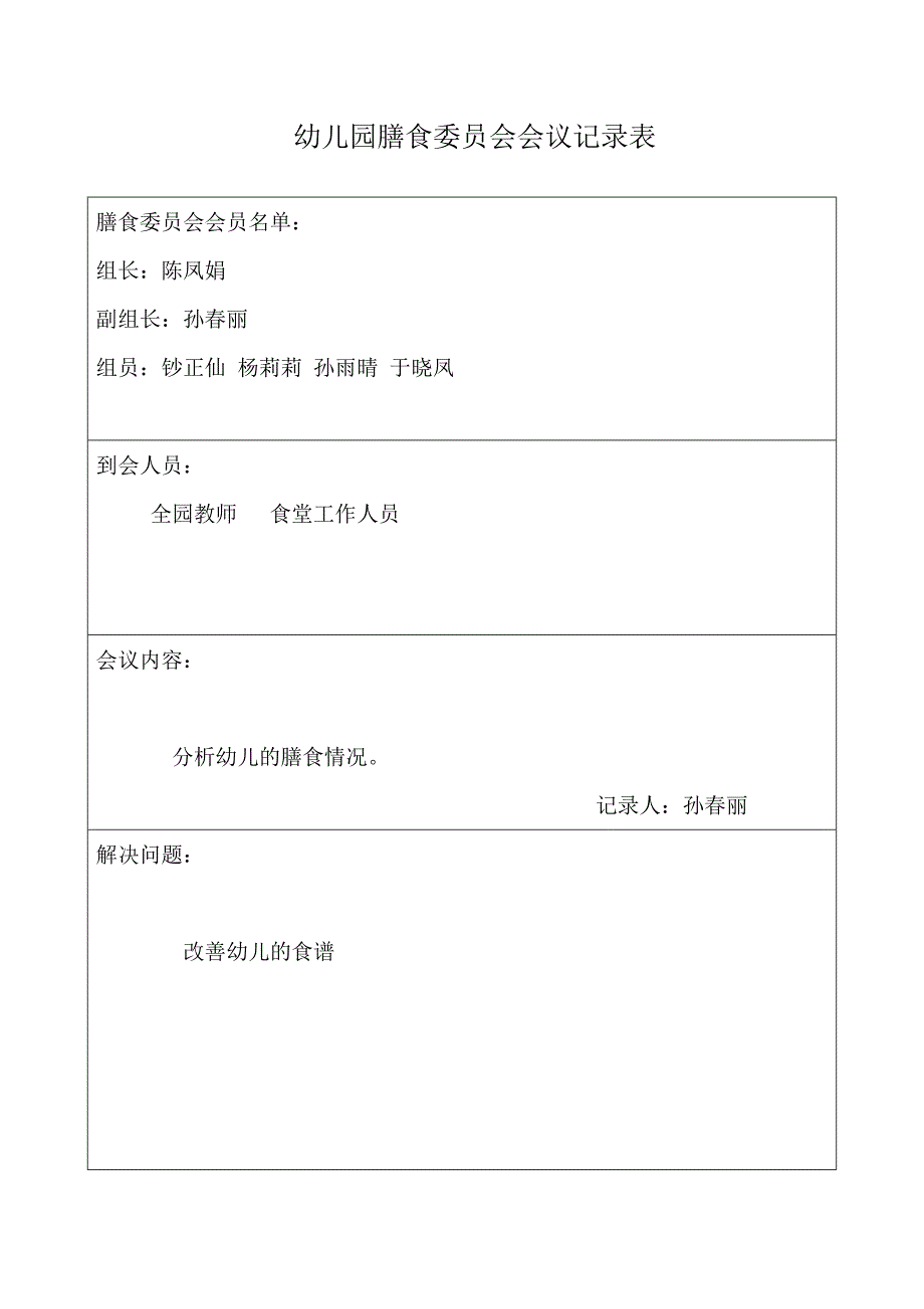 幼儿园膳食委员会会议记录表.doc_第3页