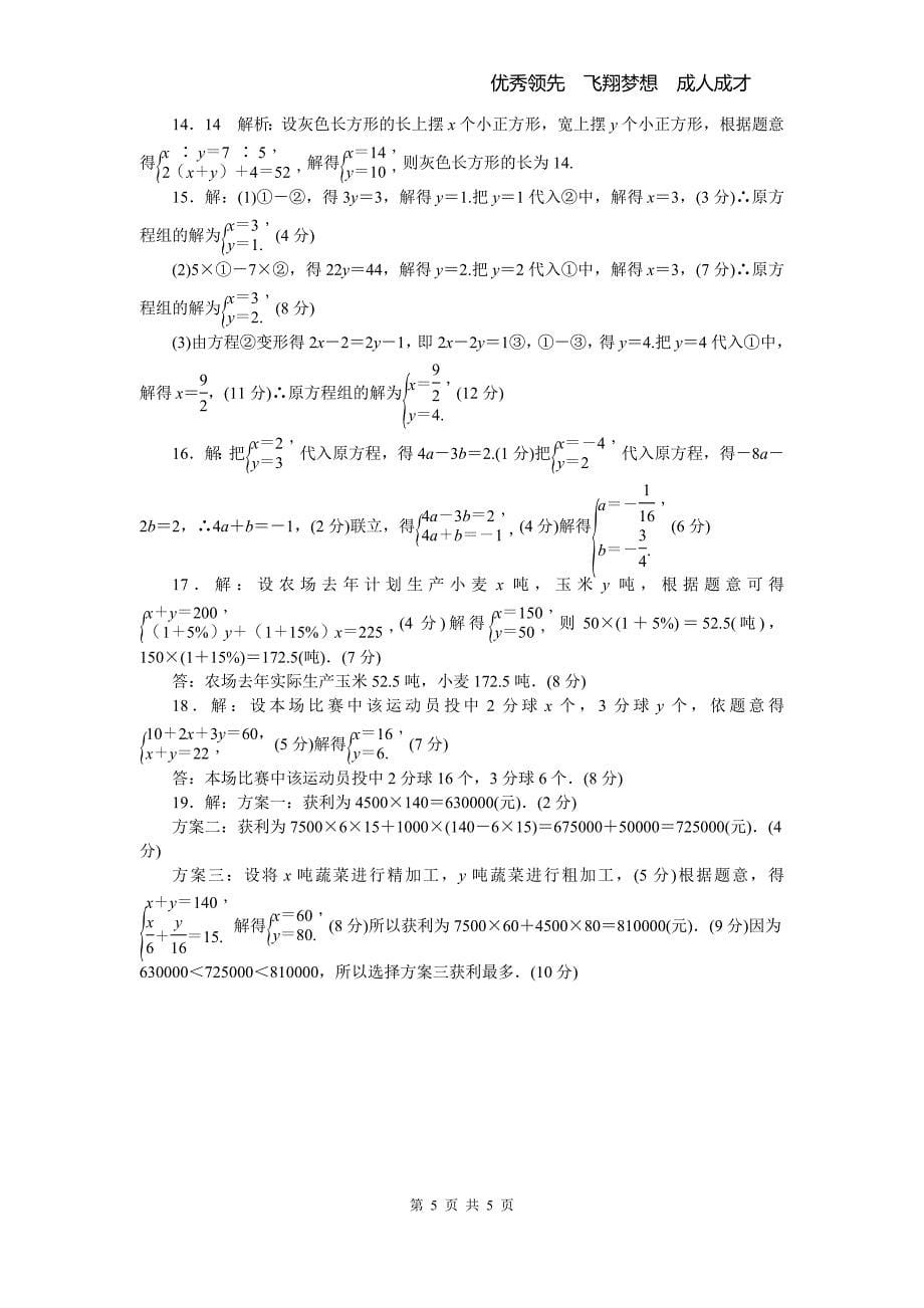 7.综合滚动练习：二元一次方程组的解法及应用.doc_第5页