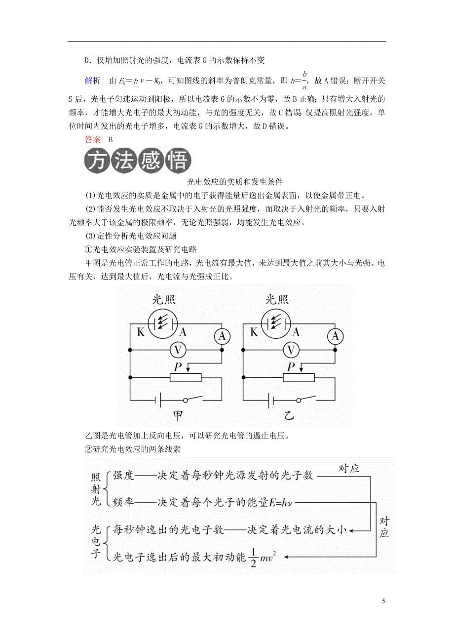 （全国版）2019版高考物理一轮复习 第13章 近代物理初步 第47课时 光电效应、波粒二象性学案_第5页