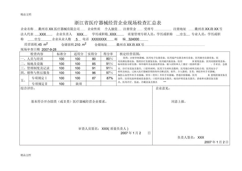 浙江省医疗器械经营企业现场检查评分表编制说明培训讲学_第2页