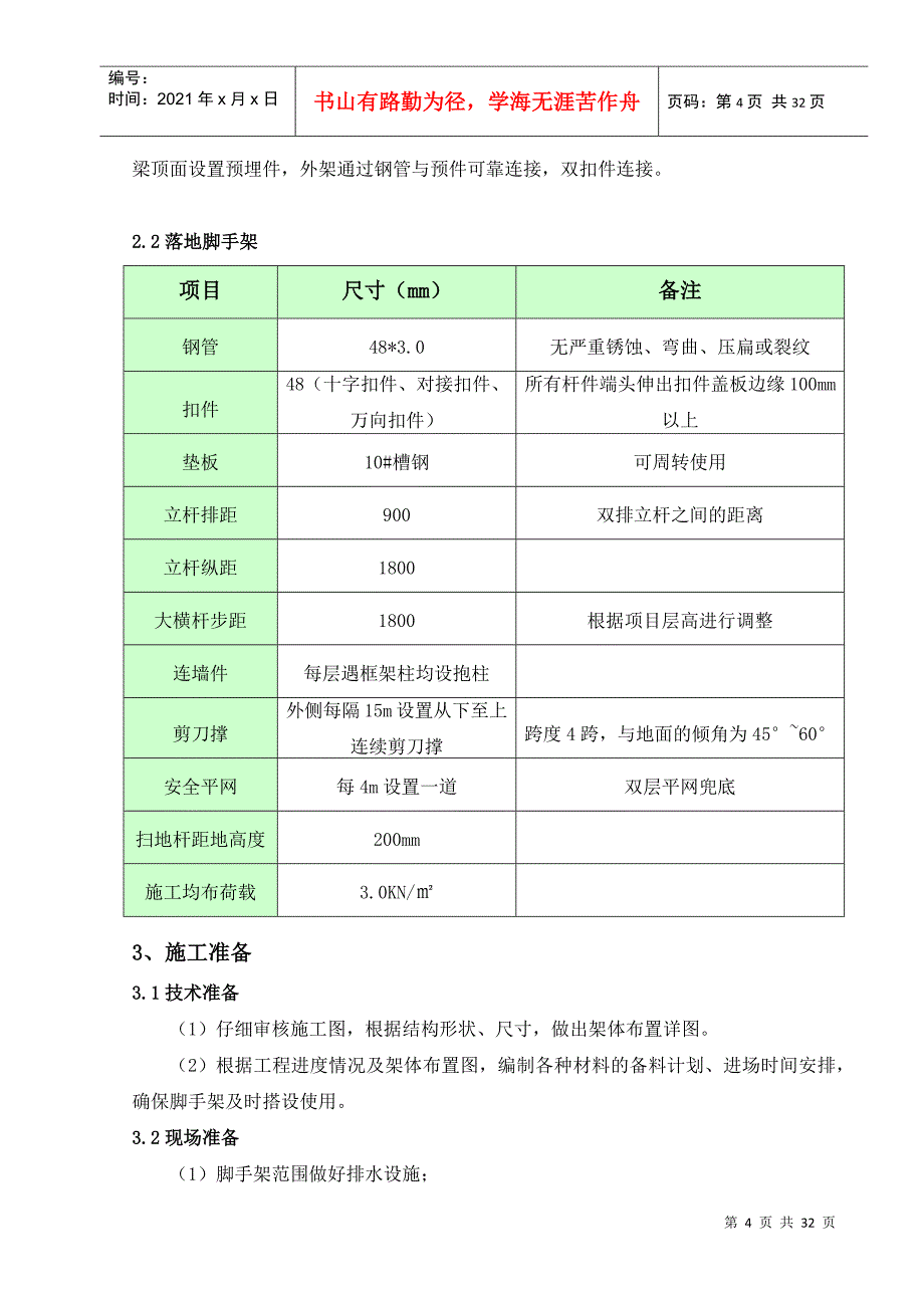 外架施工方案及计算书范本_第4页