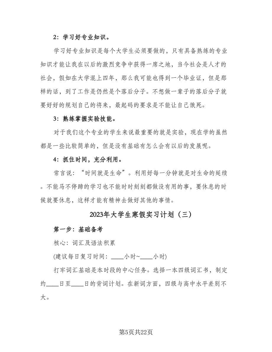 2023年大学生寒假实习计划（6篇）.doc_第5页