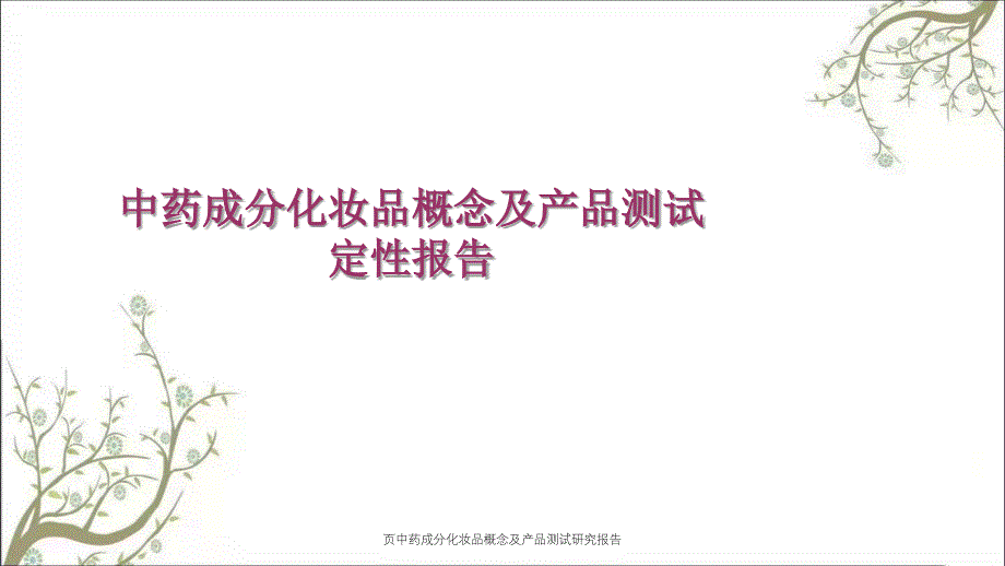 页中药成分化妆品概念及产品测试研究报告课件_第1页