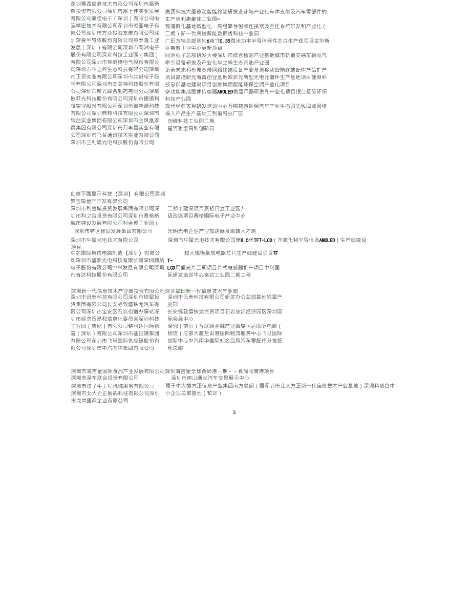 深圳市2016年重大项目清单_第3页