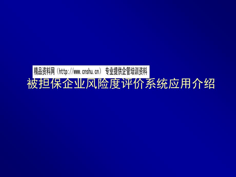 被担保企业风险度评价相关知识_第1页