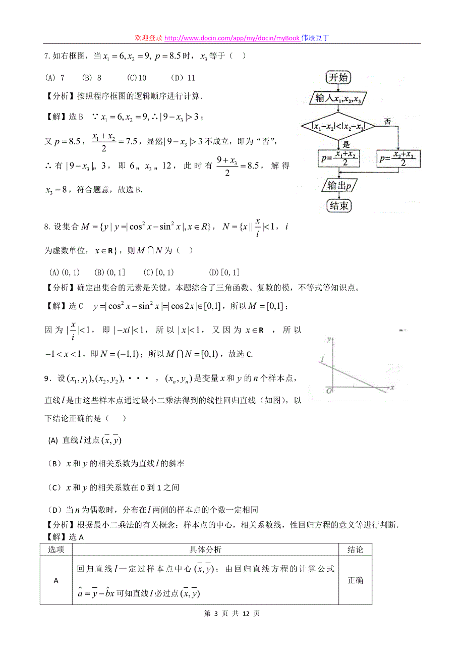 高考陕西卷文科数学试题及答案word版解析版_第3页