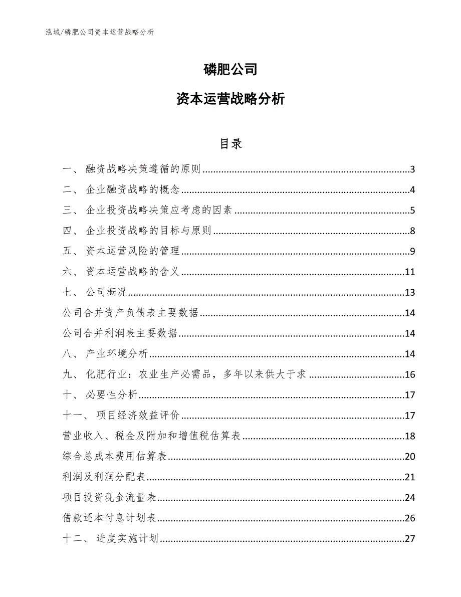 磷肥公司资本运营战略分析_第1页