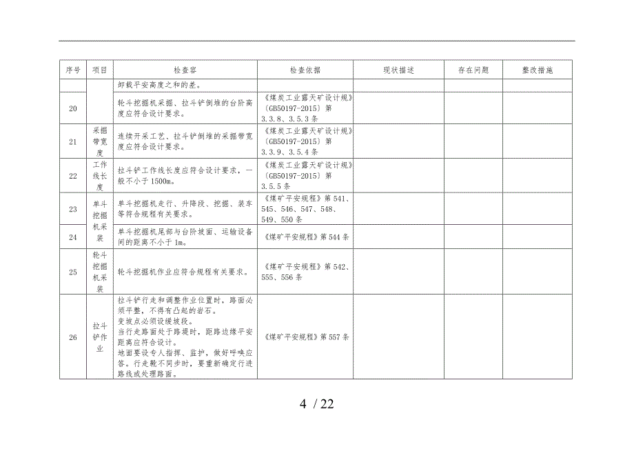 2017年露天煤矿安全自检表_第4页